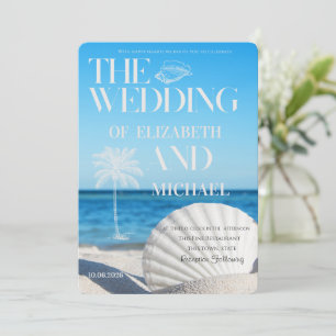 Tropical Wedding Ocean Beach Wedding Invitation