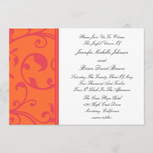 Tropical Wedding Orange Pink Bliss Invitations