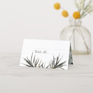 Tropical Wedding Palm Tree Folded Place Card