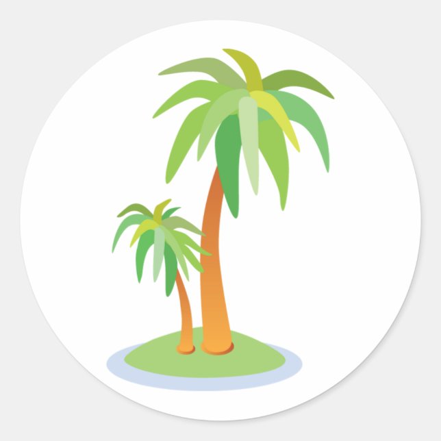 Tropical Wedding Palm Trees Envelope Seal (Front)
