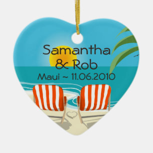 Tropical Wedding Personalised Ornament