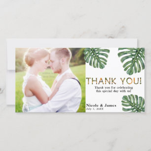 Tropical Wedding Photo Jungle Safari Thank You