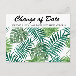 Tropical Wedding Postponed Change Date Postcard
