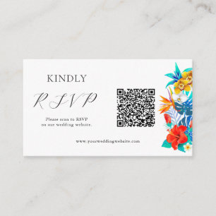 Tropical Wedding QR RSVP Enclosure Card