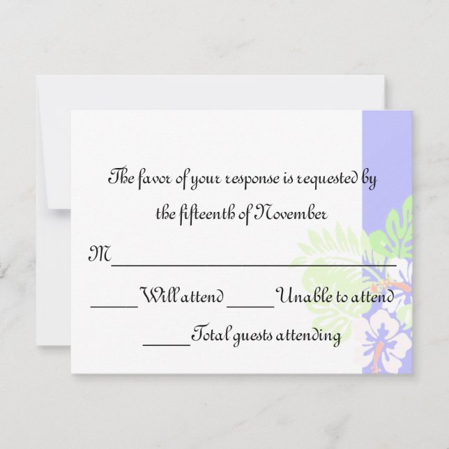 Tropical Wedding Response Card (Front)