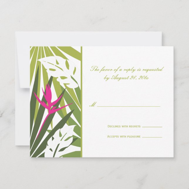 Tropical Wedding RSVP Card (Front)