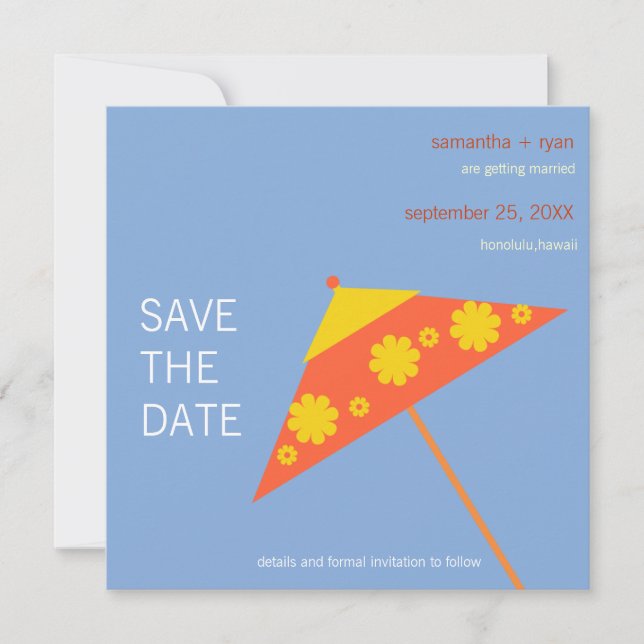 Tropical wedding- save the date cards (Front)