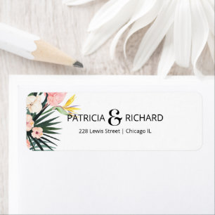 Tropical Wedding Save The Date Return Address Return Address Label
