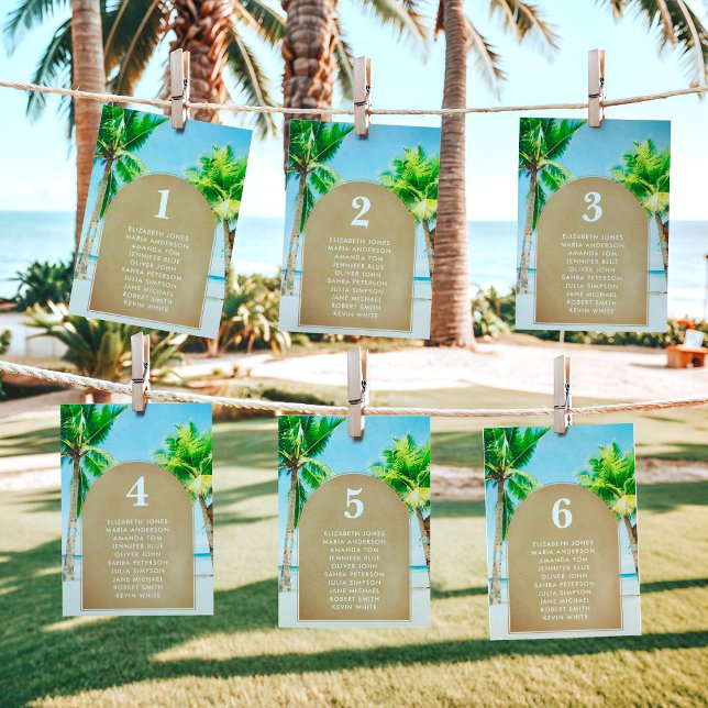 Tropical Wedding Seating Chart Cards For Wedding (Creator Uploaded)