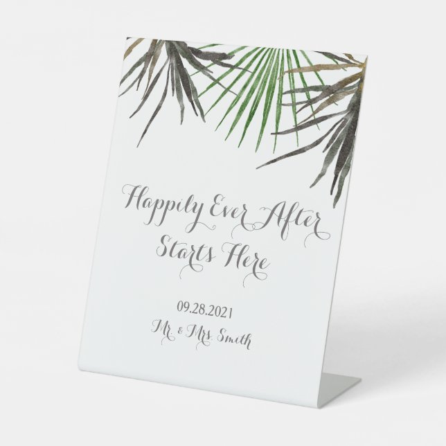 Tropical Wedding Send Off Pedestal Sign (Front)