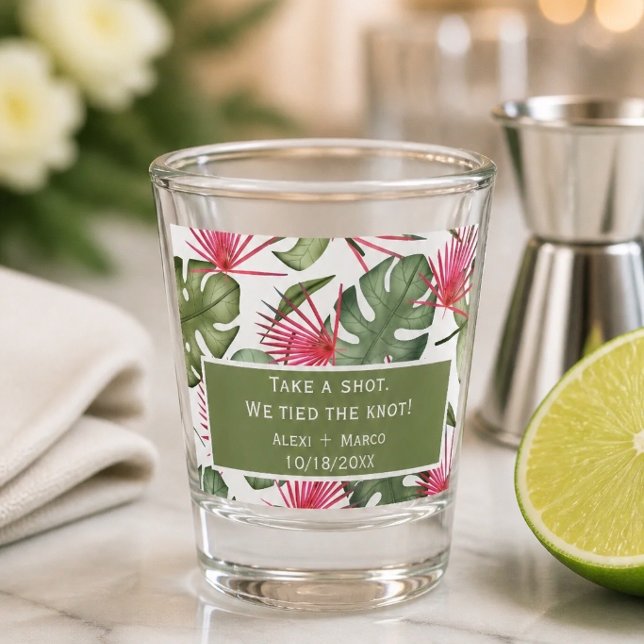 Tropical Wedding Shot Glass Favours (Creator Uploaded)