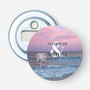 Tropical Wedding Sunrise Ocean Beach Bottle Opener