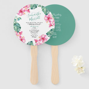 Tropical Wedding Theme Program Fan