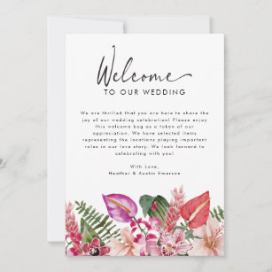 Tropical Wedding Welcome Letter