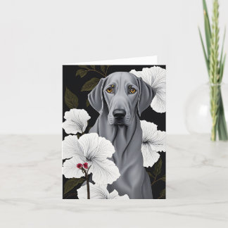 Tropical Weimaraner Folded Notecard