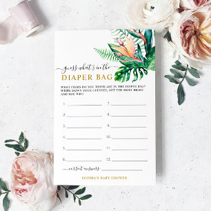 Tropical What Is In The Diaper Bag Shower Game