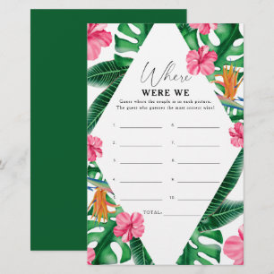 Tropical - Where were we bridal shower game