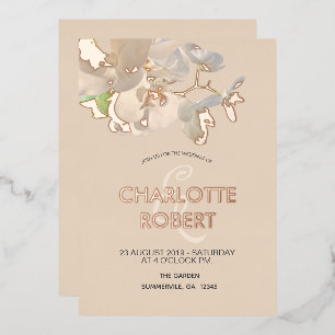 Tropical White Orchids Rose Gold Wedding  