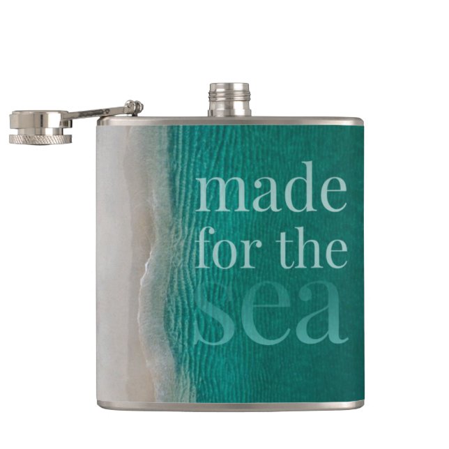Tropical White Sandy Beach Hip Flask (Opened)