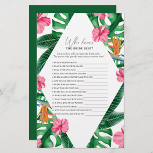 Tropical - Who knows the bride best game