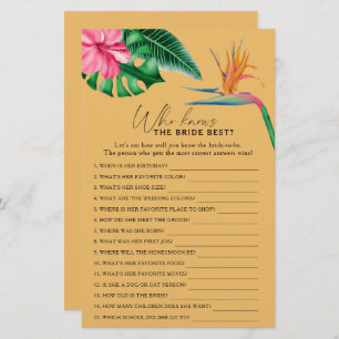 Tropical - Who knows the bride best game