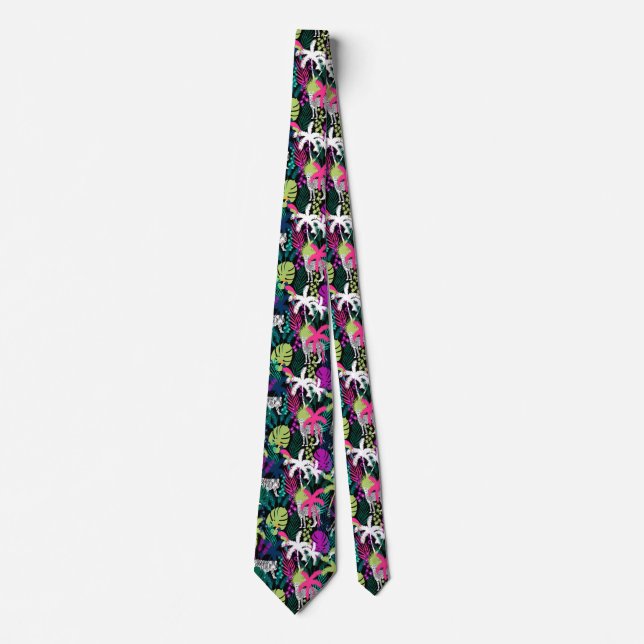 Tropical Wicked Garden Big Cats Tie (Front)