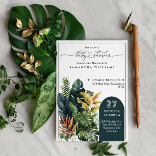 Tropical Wild Elegant Gender Neutral Baby Shower Invitation