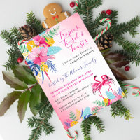 Tropical Wild Forest  Flamingo Christmas Party