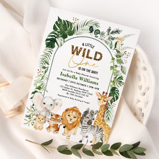 Tropical Wild One Party Animals Safari Birthday  Invitation (Creator Uploaded)