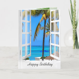 Tropical Window Birthday Card