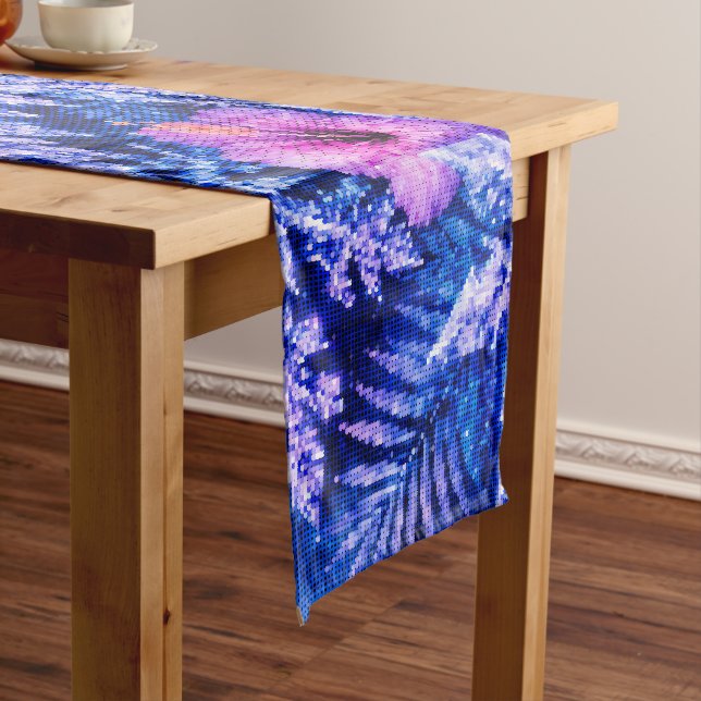 Tropical Winter Snowflakes Short Table Runner (In Situ)