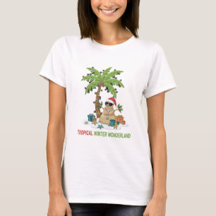 Tropical Winter Wonderland Funny Christmas T-Shirt