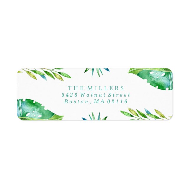 Tropical Wishes | Holiday Return Address Label (Front)