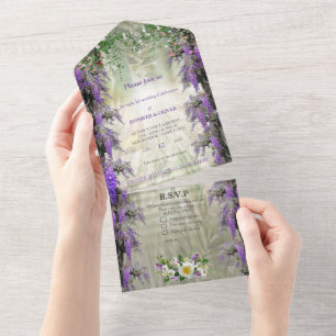 Tropical Wisteria Paradise at the Golden Palace All In One Invitation