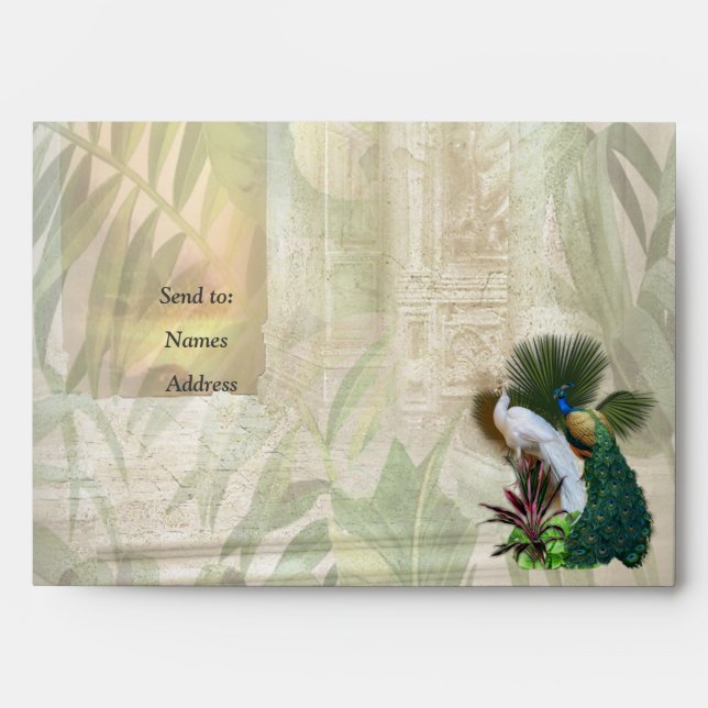 Tropical Wisteria Paradise at the Golden Palace Envelope (Front)