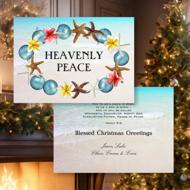Tropical Wreath 5x7 Scripture Christmas Card (Creator Uploaded)