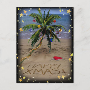 Tropical X-mas Holiday Postcard