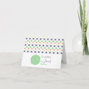 Tropical Yarn Ball String Pattern Note Card