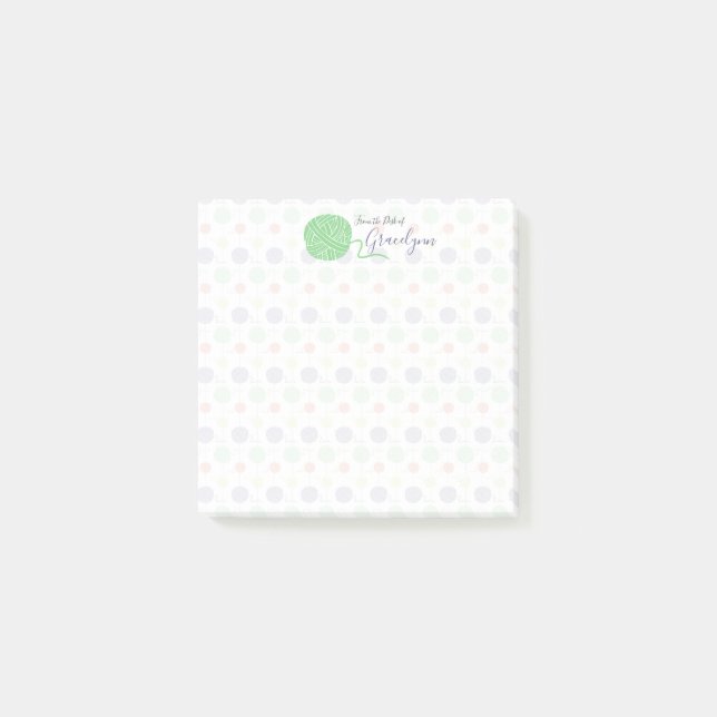 Tropical Yarn Ball String Pattern Post-it Notes (Front)