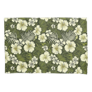 Tropical Yellow and Green Floral Pillowcase