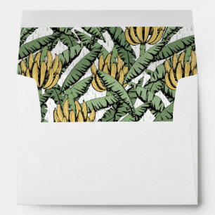Tropical Yellow Bananas and Green Leaves Envelope