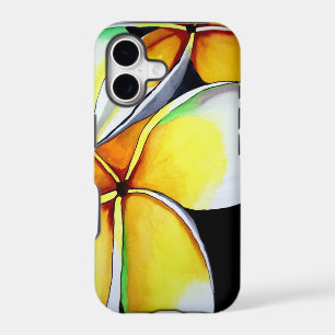 Tropical Yellow Frangipani flower original art