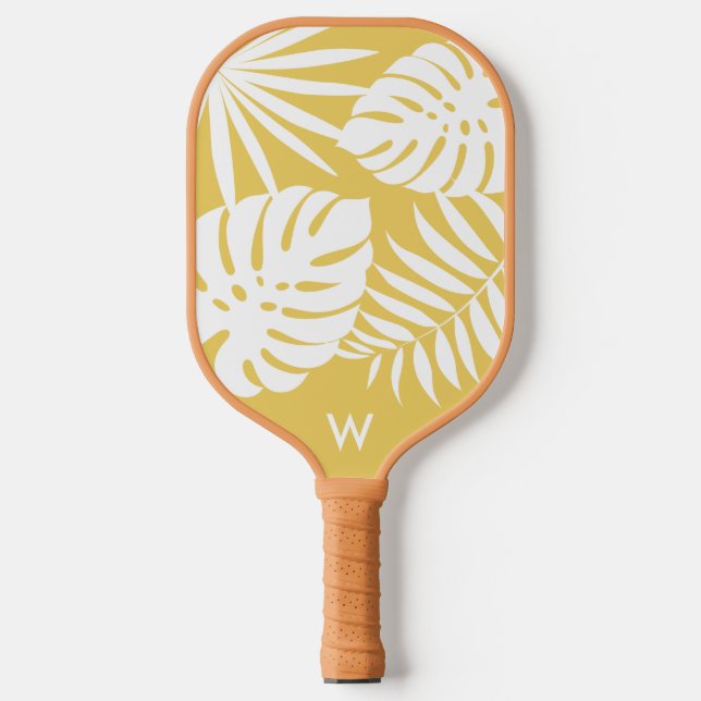 Tropical Yellow Monogram  Pickleball Paddle (Front)