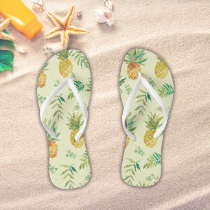 Tropical Yellow Pineapple Beach Thongs