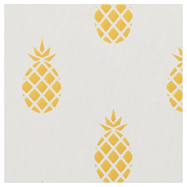Tropical Yellow Pineapple Fabric (Close Up)
