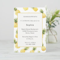 Tropical Yellow Pineapples Birthday