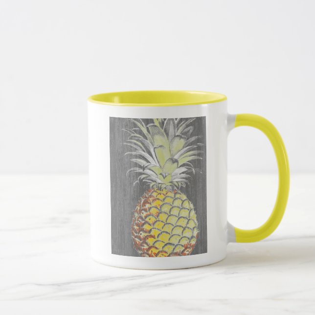Tropical Yellow Pinneapple on Grey Mug (Right)