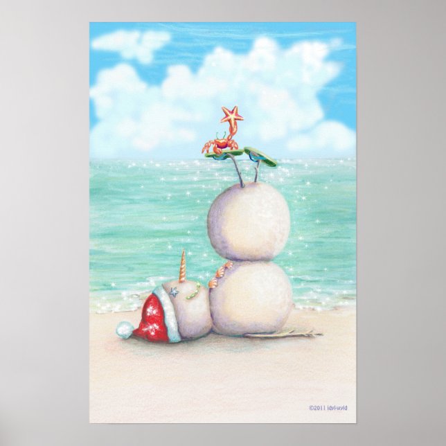 Tropical Yoga Poster by idyl-wyld design, toes up. (Front)