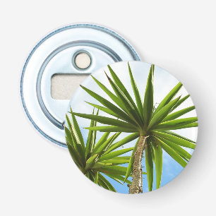 Tropical Yucca Palm Leaves Painting Effect Photo Bottle Opener