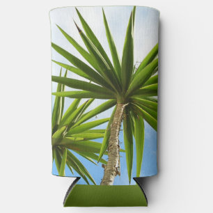Tropical Yucca Palm Leaves Painting Effect Photo Seltzer Can Cooler